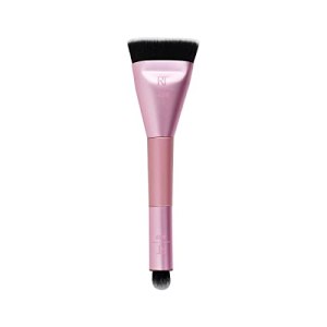 Real Techniques Sculpt & Shape Dual Ended 2-in-1 Makeup Brush, Contours Cheek, Nose, Eyes and Highlighter, Pink