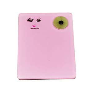 2-in-1 Acrylic Eyelash Extension Pallet + Round Jade Stone Set (Pink) - Flexible, Safe, and Reusable