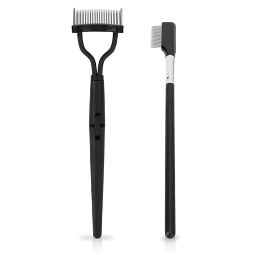 Eyelash Comb Set, Stainless Steel Teeth, Travel Friendly, Agatige