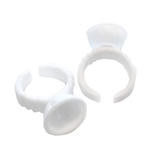 SILKLINE PROFESSIONAL Lash Glue Rings, White, Bag of 100