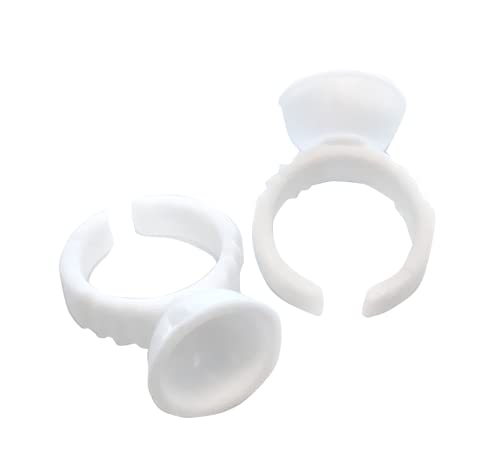 SILKLINE PROFESSIONAL Lash Glue Rings, White, Bag of 100