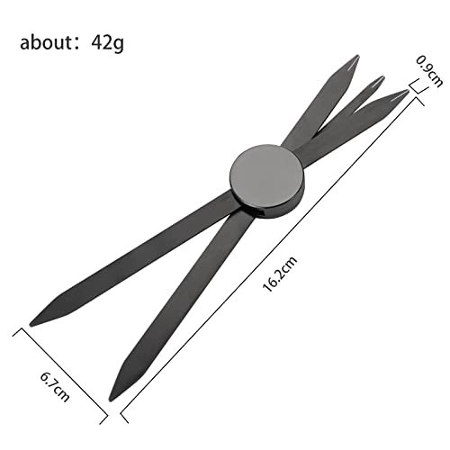 Charme Princesse Eyebrow Ruler Stainless Steel Tattoo Eyebrow Stencil Ruler Three-Point Positioning Permanent Eyebrow Makeup Measuring Symmetrical Tool (Black) - Image 2