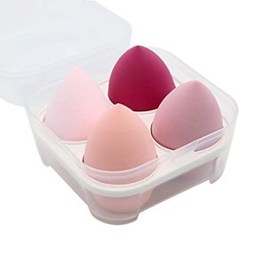 Makeup Sponge Set, Foundation Blending Beauty Sponge, Wet and Dry Eggs for Liquid, Cream, and Powder, Multi-color (Pink)