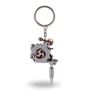 Portable Tattoo Gun Model Mini Keychain Pendant Necklace Tattoo Ornament Artist Keychain for Tattoo Artists, 5.7 x 1.6 in