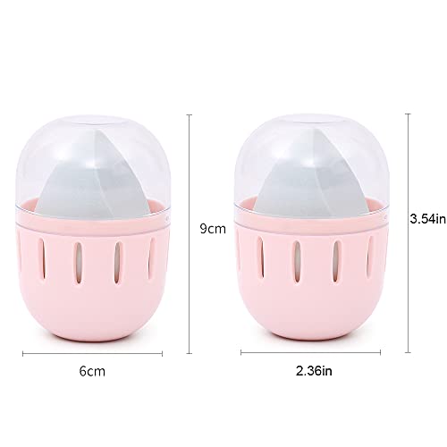 Hikinlichi Egg Sponge Organizer Case Pink Makeup Sponge Holder Dust free - Image 3