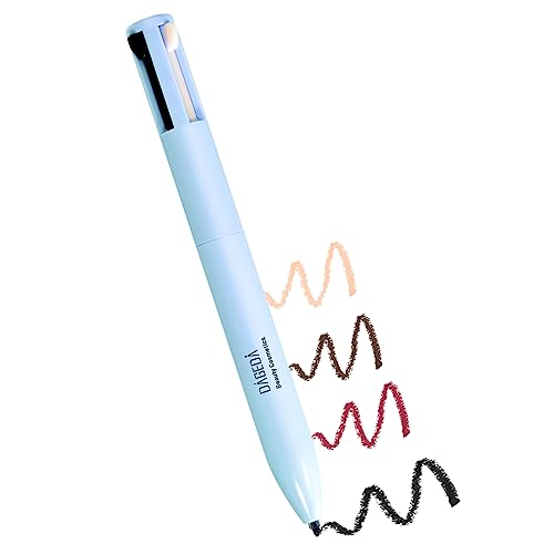 DAGEDA 4 in 1 Makeup Pen, Eyebrow Pencil & Eyeliner & Lip Liner & Highlighter Pen, Waterproof All in One Makeup Pen Eye, Lip and Face Makeup, 4 Color Multi-function Makeup Beauty Pencil