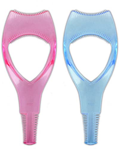 Plastic Makeup Eyelash Tool Upper Lower Eye Lash Mascara Guard Applicator Guide (Pink+Blue)
