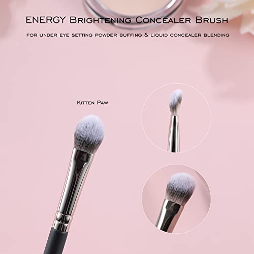 ENERGY Angled Flat Concealer Brush for Under Eye, Nose Contour, Liquid Foundation, Press Powder Palette - Image 6