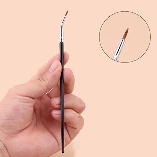 5pcs Angled Eyeliner Brush, Thin Ultra Fine Bent Precise Define Brush, Ergonomic Handle - Image 4