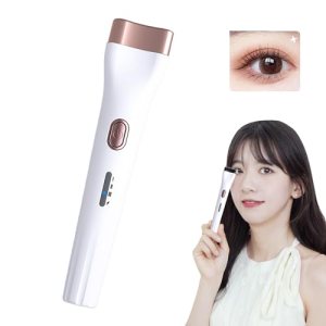 Heated Eyelash Curler, 5D Electric Eyelash Curler, Rechargeable, 3 Temperature Modes, Long Lasting Natural Eyelashes (White)