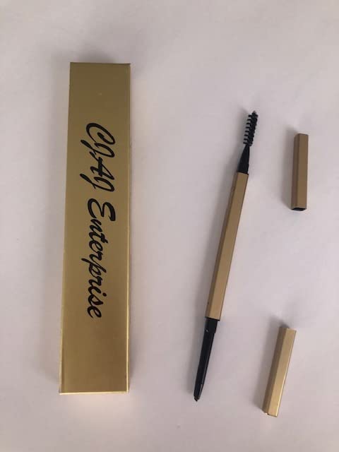 CJAJ Enterprise Waterproof Double Fine Eyebrow Pencil with Brush - Black - Image 3