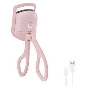 Heated Eyelash Curler, Rechargeable Electric, 2 Heating Modes, Quick Pre-Heat, Natural Curling, Long Lasting - Pink