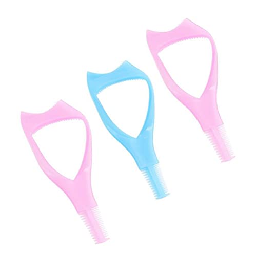 3PCS 3 in 1 Mascara Tool Plastic Makeup Eyelash Shield Applicator Guide with Eyelash Comb Brush Guard