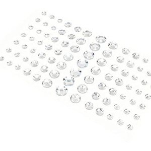 91pcs Assorted Size Self-adhesive Jewels Rhinestone Crystal Stickers Silver