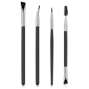 Eyeliner Eyebrow Brushes, Fine Angled Fine Point Soft Bristles Cosmetic Tools LUTER