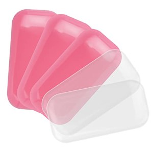 Silicone Eyelash Extension Pad Holder Pink Transparent 5Pcs 4.33x2.15x0.11 in
