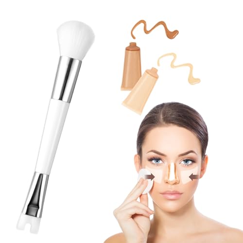 Contour Brush U Shape Double Ended Makeup Brush White Synthetic Fiber