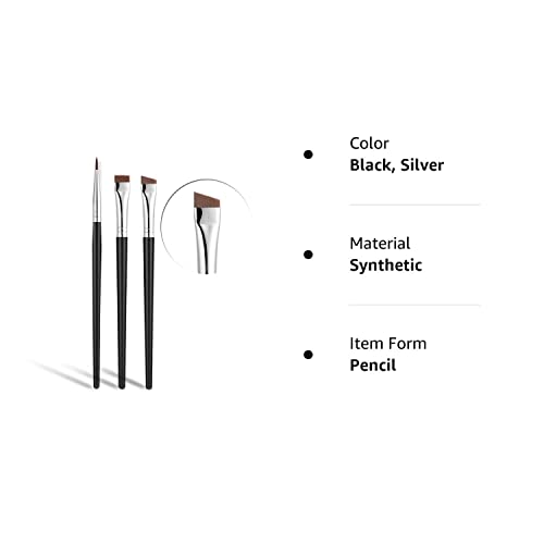 Fine Angled Eyeliner Brush, JASSINS Ultra thin Precision Eye Liner Makeup Brushes Set, Synthetic Bristles (3 Pcs) - Image 4