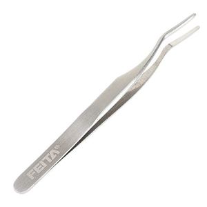 False Eyelash Applicator - Professional Curved Tweezer for Easy Lashes Application - Silver - 1Pc