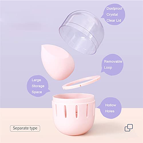 Hikinlichi Egg Sponge Organizer Case Pink Makeup Sponge Holder Dust free - Image 2