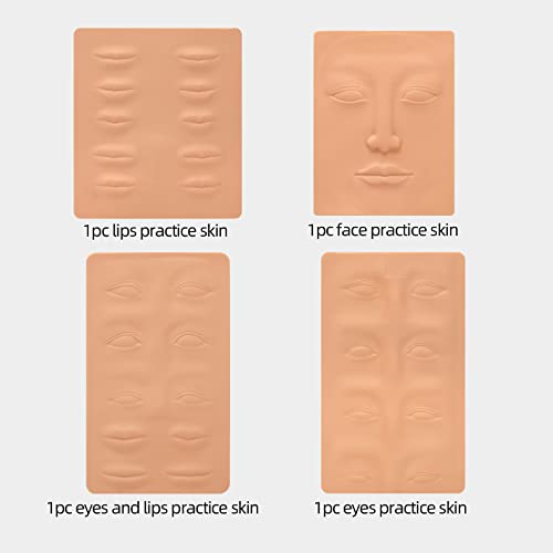ATOMUS 4pcs Tattoo Practice Skin Microblading Eyebrows Eye Lip - Image 4