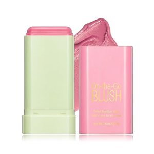 Cream Blush Stick for Cheeks and Lips, Silky Texture, Buildable Formula - 01 Shy Pink