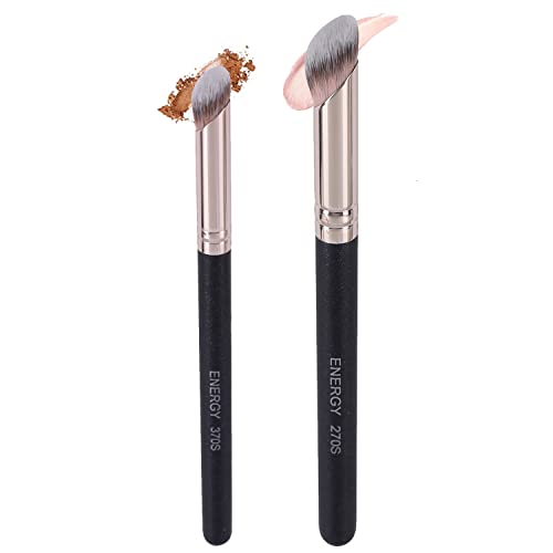 ENERGY Angled Flat Concealer Brush for Under Eye, Nose Contour, Liquid Foundation, Press Powder Palette - Image 12