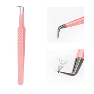 Professional Stainless Steel Lash Extension Tweezers Curved Boot Angled Tips