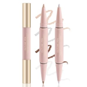 NewBang 4 Colors Contour Highlighter Stick Double Head Cream Concealer Highlighter Bronzer Contouring Wand Makeup Waterproof Long Wearing