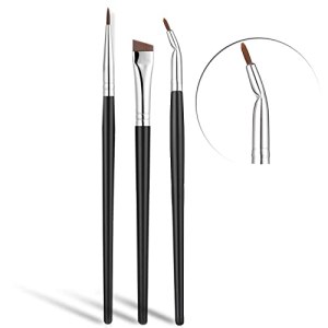 Eyeliner Brushes Set, JASSINS Fine Angled Eyeliner Brushes, Precision Gel Eye Liner Ultra Fine Bent Makeup Brush, 3PCS