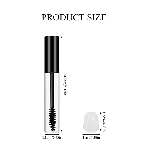Dokpav 5Pcs Reusable Empty Mascara Tube Set, 10ml Capacity, Black Color - Image 2