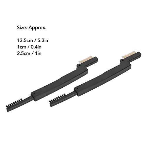 Portable Folding Eye Lash Brow Comb, Metal Teeth Dual Sided Eyebrow Grooming Brush, 2pcs - Image 3