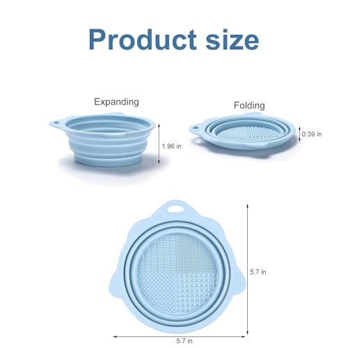 QOOWFEANIG 3Pack Silicone Makeup Brush Cleaner Mat, Foldable, Eco-Friendly, Easy to Use - Image 2