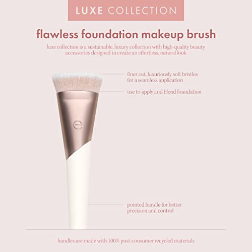 EcoTools Luxe Flawless Foundation Makeup Brush, Dense Bristles, Vegan & Cruelty-Free - Image 2