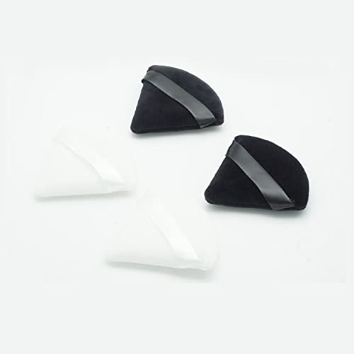 LUENES 6 Pieces Pure Cotton Powder Puff, 2.76" Triangle Shape, Makeup Puff for Loose Powder, Black & White - Image 3