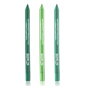 Professional Waterproof Colored Eyeliner Set, Glitter & Pearl Eye Liner Pencil in Green