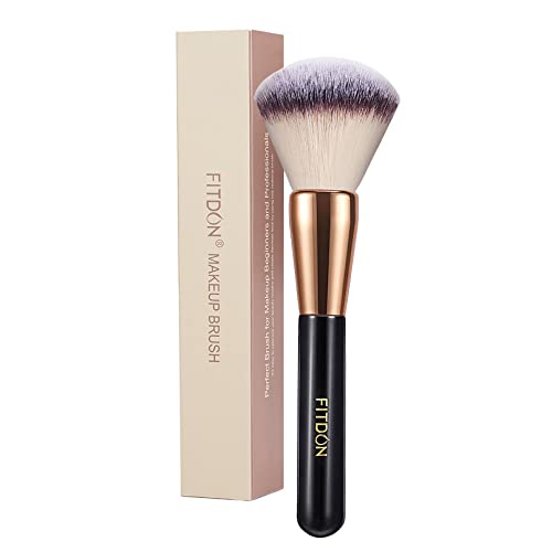 FITDON Kabuki Brush for Face Large Coverage Mineral Powder Bronzer Foundation Blending Blush Buffing