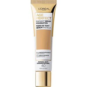 L’Oréal Paris Age Perfect Radiant Hydrating Serum Foundation, Vitamin B3, Natural Buff, 30ml SPF 50