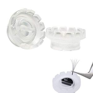 Luckycivia 300 Pcs Lashes Fan Glue Cups, 0.63 Inch Diameter, V-Shaped Bases, High-Quality Plastic