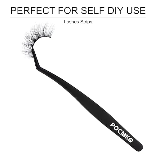 POCMKO Lash Applicator Tools Set, 2 PCS DIY Cluster Lash Tweezers, Stainless Steel, Comfortable Grip - Image 2