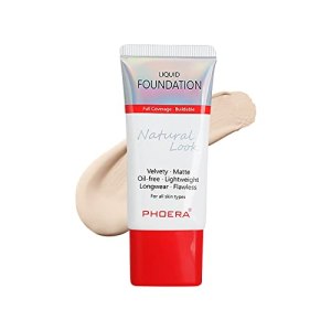 Foundation Matte Lightweight Natural Coverage Foundation Oil-Free Longwear Concealer Foundation Cream Makeup (#101 Porcelain) Anglicolor 1.00 Fl Oz