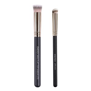 ENERGY Mini Angled Flat Top Kabuki Nose Contour Brush for Concealing Blending Setting Buffing with Powder Liquid Cream Pro Small Makeup Foundation brushes
