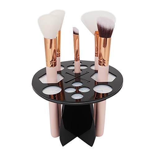 Dioche 14 Hole Cosmetic Brush Drying Rack Black Acrylic
