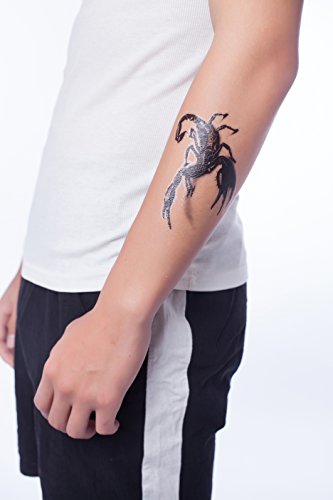 Yeeech 3D Scorpion Temporary Tattoos Sticker Men Black 2 Sheets - Image 3