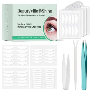BeautyVille Shine Eyelid Tape - Instant Lift Strips for Hooded Eyes - 400 Count