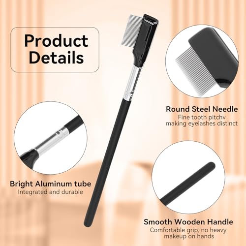 Eyelash Comb Set, Stainless Steel Teeth, Travel Friendly, Agatige - Image 3