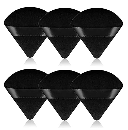 Soft Triangle Reusable Powder Puffs for Face and Body, 6 Pcs