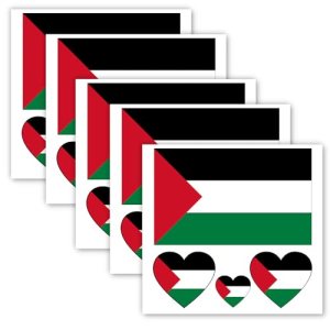Palestine Flag Tattoo, 20 PCS Waterproof Sticker Set for Party Parade