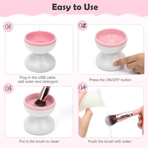 Electric Makeup Brush Cleaner Machine, Fits All Size Brushes, Automatic Spinner Machine, Beauty Blender Cleaner VELPEN - Image 3