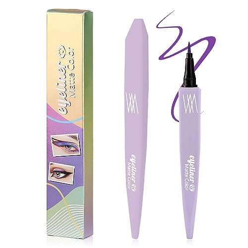 Purple Liquid Eyeliner Pen, Waterproof Long-lasting, Smudge-proof Ultra Fine, 8 Colors Available